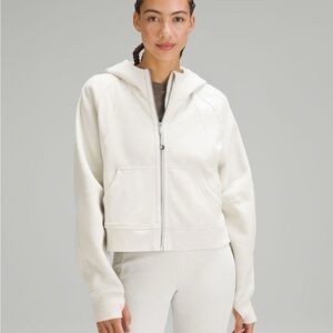 Cream Lululemon Scuba Zip-Up Hoodie